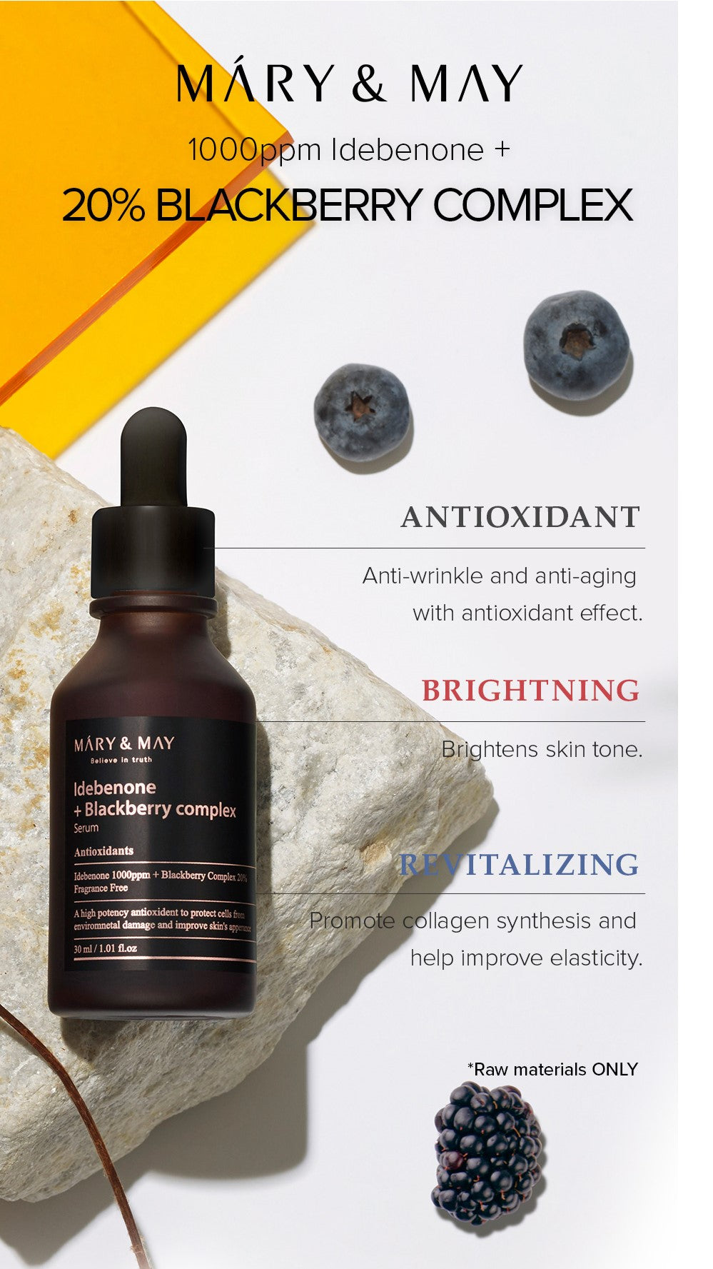 [Mary&May] Idebenone + Blackberry Complex Serum - 30ml
