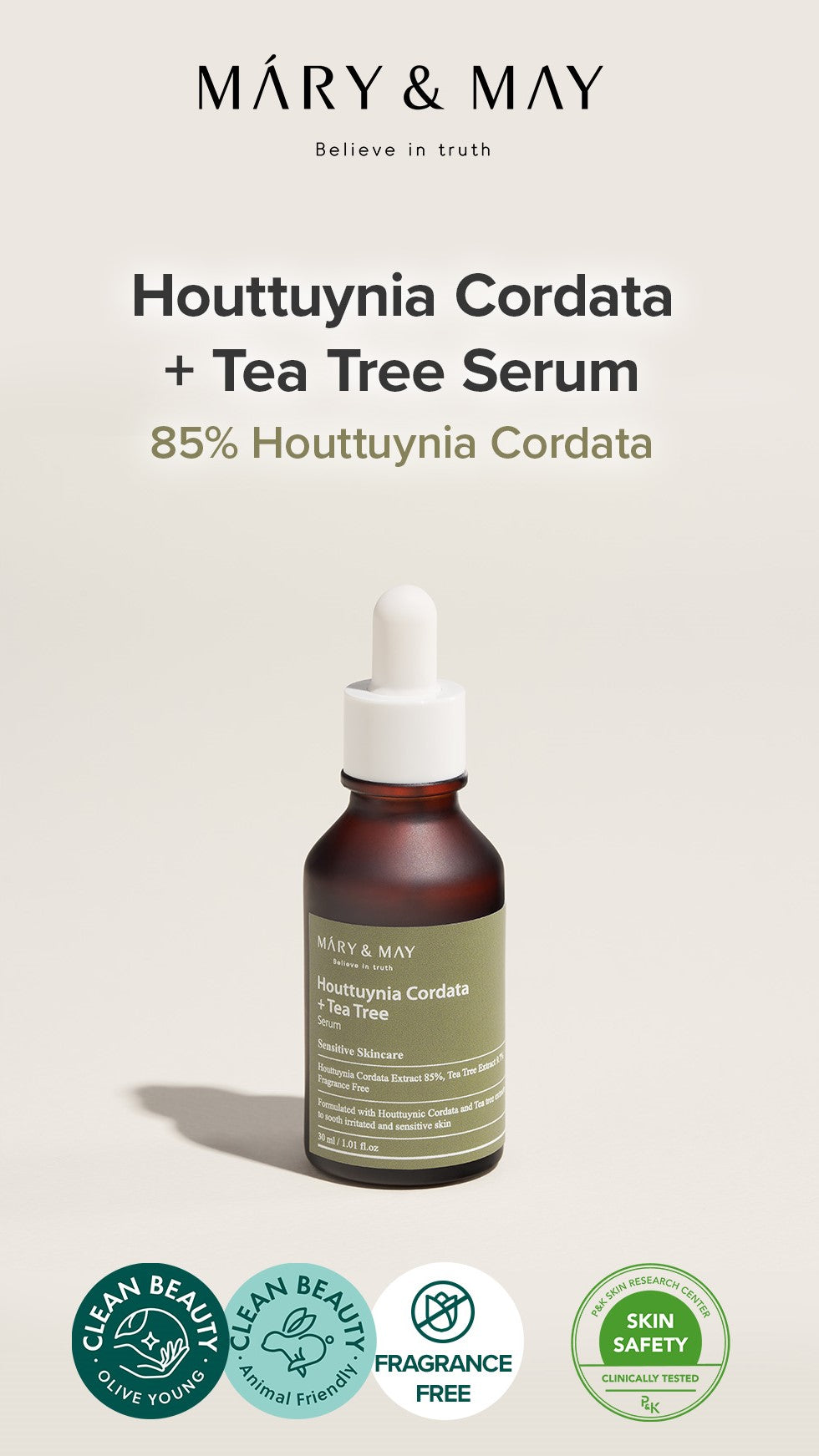 [Mary&May] Houttuynia Cordata +Tea Tree Serum - 30ml