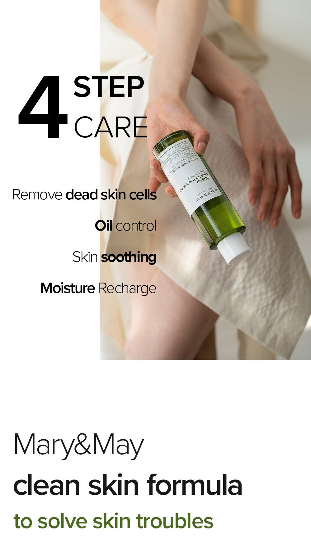 [Mary&May] Vegan CICA Tea Tree AHA PHA Blemish Toner - 200ml