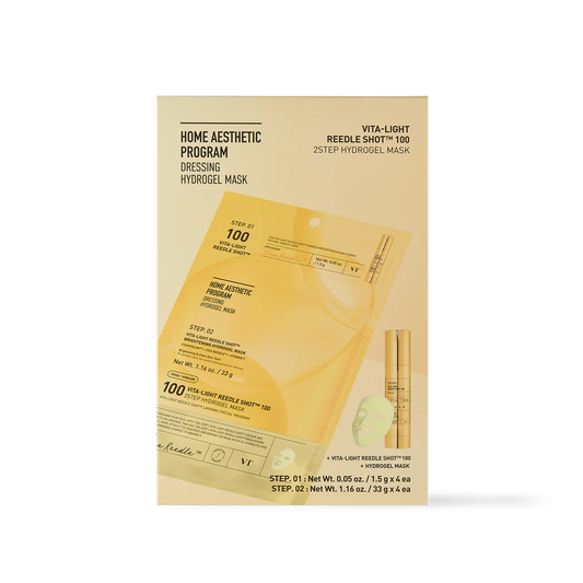 [VT Cosmetics] VITA-LIGHT Reedle Shot 100 2STEP Hydrogel Mask 4ea