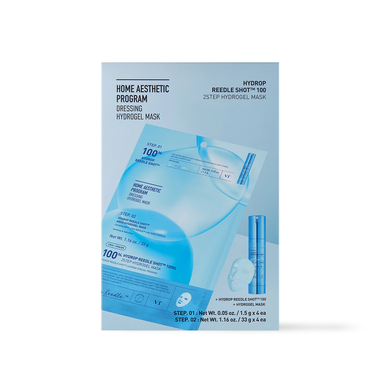 [VT Cosmetics] HYDROP Reedle Shot 100hl 2STEP Hydrogel Mask 4ea
