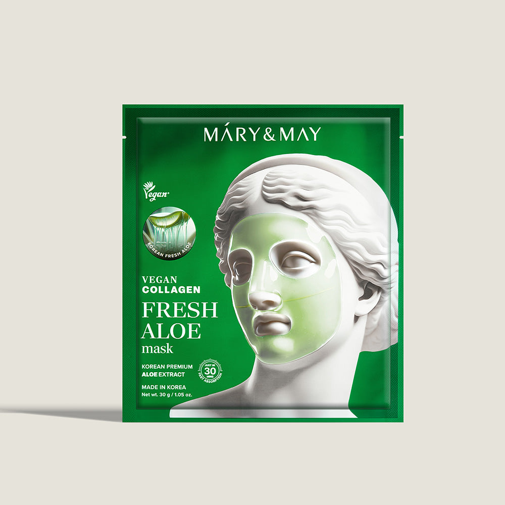 [Mary&May] Vegan Collagen Fresh Aloe Mask (30g x4)