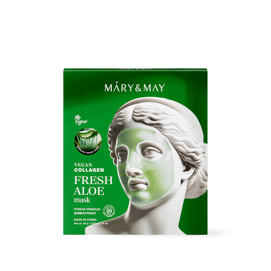 [Mary&May] Vegan Collagen Fresh Aloe Mask (30g x4)